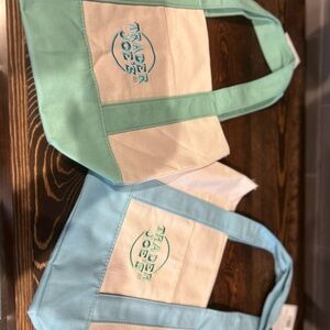 Trader Joe's mini canvas tote bags